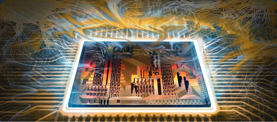 Silicon photonics chip with light paths across the die